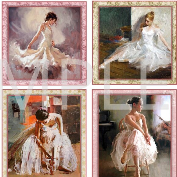 Ballet Tags Set 1, Supplies For Card Toppers Scrapbook Junk Journal Crafts - Picture 2 of 2